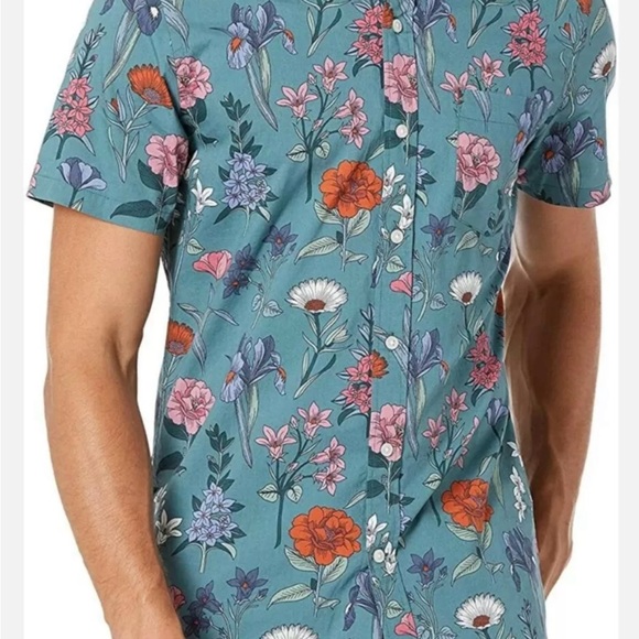 Goodthreads Poplin Floral Hawaiian Short sleeve button-down men's shirt XLARGE - Picture 16 of 16